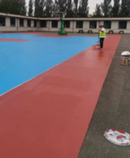 青湖路街道旧篮球场地面改造翻新整改   